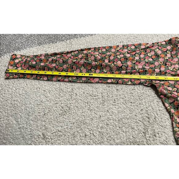 VTG Hathaway Women's Size 14 Button Up Floral Shirt Pink Green 100% Cotton - Picture 5 of 9